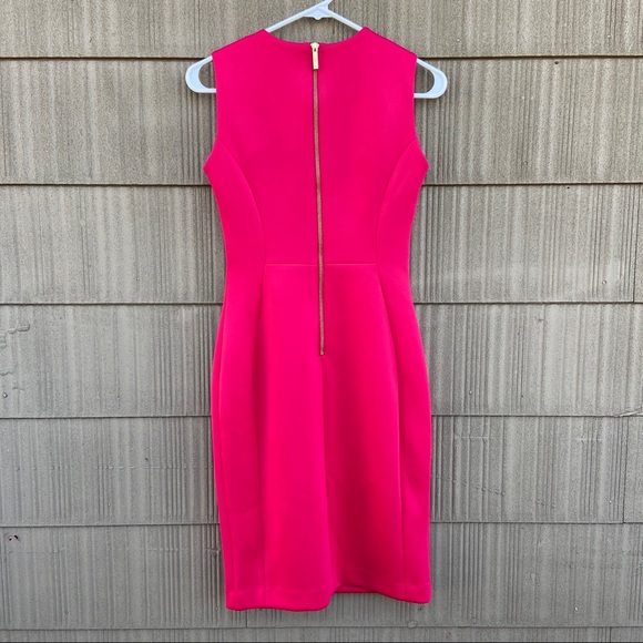 NWT Calvin Klein Bright Pink Bodycon Dress size 2 - Picture 2 of 6